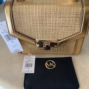 Gold Michael Kors purse/wallet set